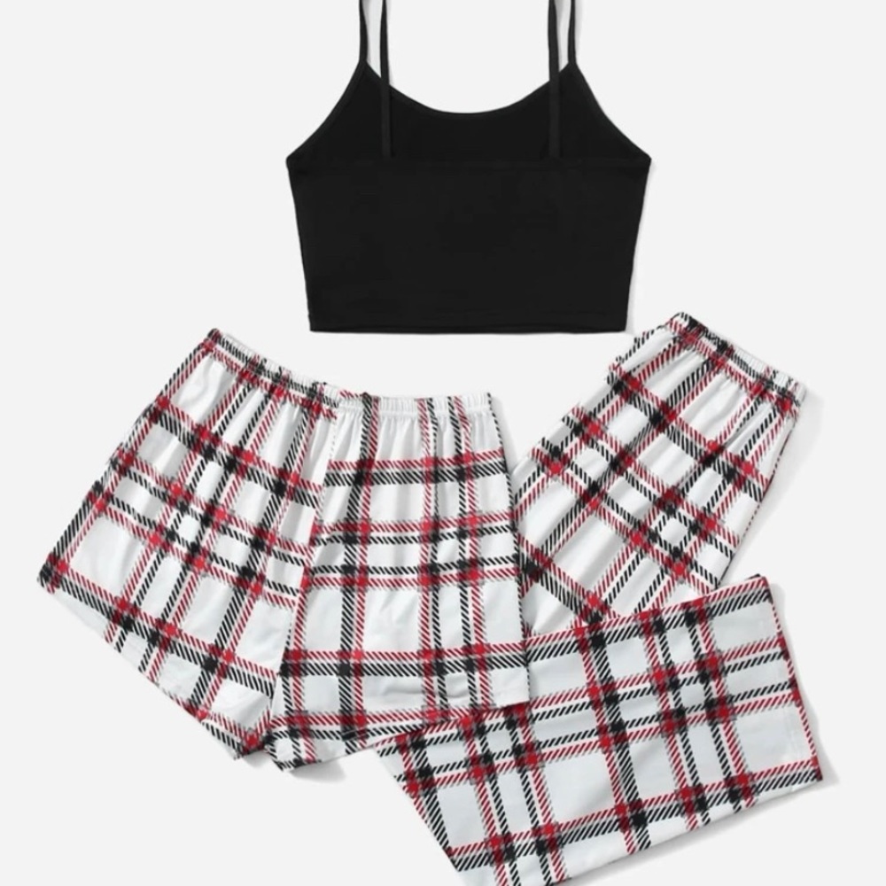 Plaid 3pc pajama set